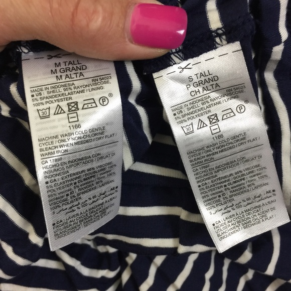 NWT Navy Striped [ TALL ] Ruffle Maxi Dress S & M - Picture 6 of 7